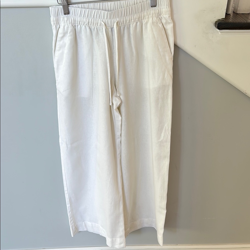 “A new day” White linen blend Relaxed Fit pants